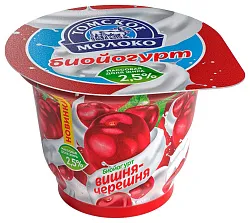 Биойогурт ТОМСКОЕ МОЛОКО вишня бзмж 2.5% 180г