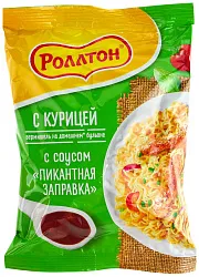 Вермишель б/п РОЛЛТОН курица пикантный соус 65г