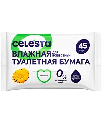 Влажная туалетная бумага СЕЛЕСТА для всей семьи 45шт