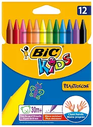 Мел БИК Пластидекор цветной 12шт