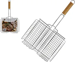 Решетка-гриль АТМИКС глубокая 31*24*5.5см арт.S-E40872