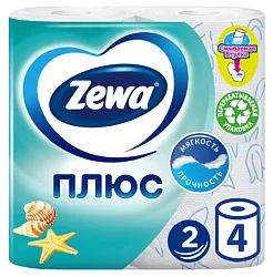 Туалетная бумага ЗЕВА Плюс с ароматом океанической свежести 2сл 4рул