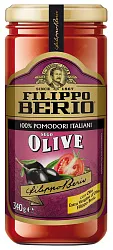 Соус ФИЛИППО БЕРИО томатный с оливками ст/б 340г