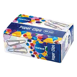 Скрепки ЦЕНТРУМ никель 25мм 100шт арт.80074