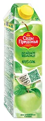 Сок САДЫ ПРИДОНЬЯ зеленое яблоко осветленное без сахара 1л
