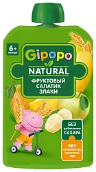 Пюре ГИПОПО фруктовый салатик злаки м/у 90г