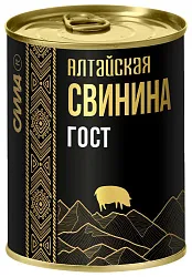 Свинина тушеная СИЛА Алтайская ГОСТ в/с ключ ж/б 338г