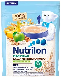 Каша НУТРИЛОН мультизлаковая яблоко банан молочная бзмж м/у 200г