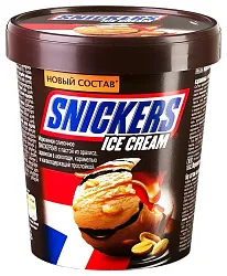 Мороженое СНИКЕРС сливочное с пастой из арахиса и карамелью бзмж 340г