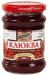 Клюква СТОЕВЪ протертая ст/б 280г