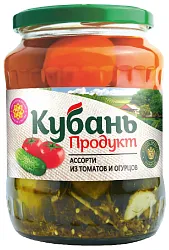 Ассорти КУБАНЬ ПРОДУКТ маринованное ст/б 680г
