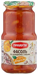 Фасоль ПИКАНТА по-домашнему с грибами ст/б 470г