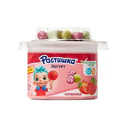 Йогурт РАСТИШКА клубника и злаковые шарики обогащенный бзмж 3% 117г