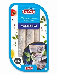 Сельдь ВИЧИ Традиционное филе в масле 240г