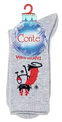 Носки женские КОНТЕ Элегант удлиненные светло-серые р.23-25 арт.552