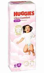 Подгузники-трусики ХАГГИС Ультра Комфорт для девочек 6 15-25кг 38шт