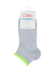 Носки женские КОНТЕ Актив светло-серые-желтые р.23-25 арт.12С-32СП