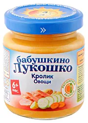 Пюре БАБУШКИНО ЛУКОШКО рагу овощное с кроликом ст/б  100г