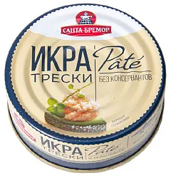 Икра трески САНТА БРЕМОР Патэ деликатесная люкс ж/б 90г