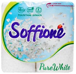 Туалетная бумага СОФФИОНЕ Пьюр вайт 2сл 4рул