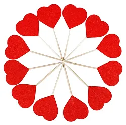 Топеры СФЕРА Сердца блестящие 12шт