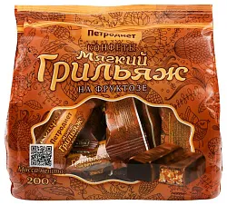 Конфеты ПЕТРОДИЕТ грильяжные на фруктозе 200г