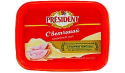 Сыр плавленый ПРЕЗИДЕНТ с ветчиной бзмж 45% 200г