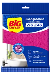Салфетка БИГ СИТИ ЛАЙФ Зиг Заг микрофибра 1шт