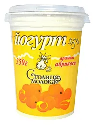 Йогурт СТОЛИЦА МОЛОКА абрикос бзмж 2.5% 350г
