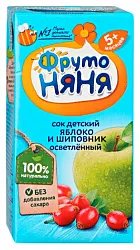 Сок ФРУТОНЯНЯ яблоко шиповник осветленный 0.2л