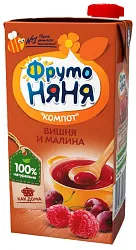Компот ФРУТОНЯНЯ вишня и малина 0.5л