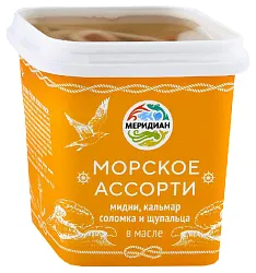 Ассорти МЕРИДИАН морское в масле 250г