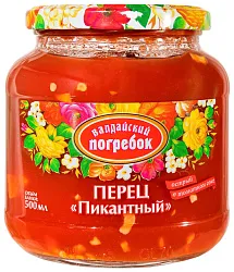 Перец ВАЛДАЙСКИЙ ПОГРЕБОК Пикантный острый в томатном соке ст/б 500мл