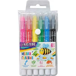 Мелки гелевые ДЕВЕНТЕ ультрамягкие с акварельным эффектом 6цв арт.8081900