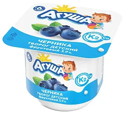 Творог АГУША черника бзмж 3.9-8.5% 100г