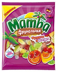 Жевательный мармелад МАМБА Фрумеладки Фрукты и йогурт 72г