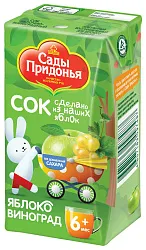 Сок САДЫ ПРИДОНЬЯ виноград яблоко 125мл