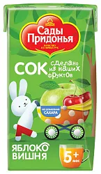 Сок САДЫ ПРИДОНЬЯ яблоко вишня 125мл