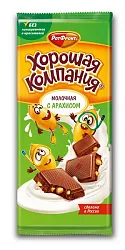 Кондитерская плитка ХОРОШАЯ КОМПАНИЯ молочная арахис 80г