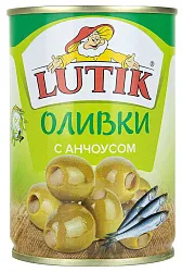 Оливки ЛЮТИК с анчоусом ж/б ключ 280г
