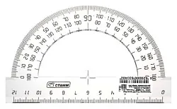 Транспортир СТАММ прозрачный 180градусов 12см