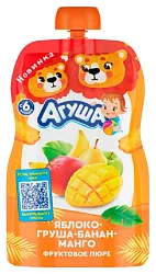 Пюре АГУША яблоко груша банан манго м/у 90г
