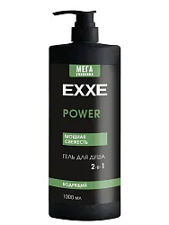 Гель для душа ЭКСЕ ПАУЭР Бодрящий 2в1 мужской 1000мл
