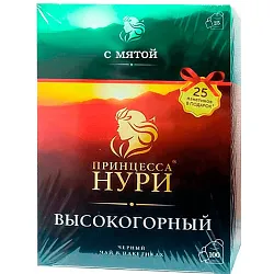 Чай НУРИ Высокогорный 100пак+чай НУРИ Высокогорный с мятой 25пак черный