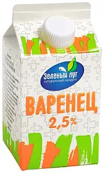 Варенец ЗЕЛЕНЫЙ ЛУГ бзмж 2.5% т/пак 450г