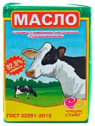 Масло сладко-сливочное СЕМКИН Традиционное несоленое бзмж 82.5% 180г