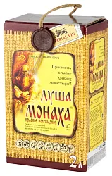 Вино ДУША МОНАХА красное п/сл 10-12% т/пак 2л