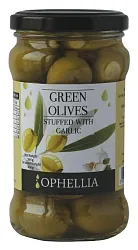 Оливки ОФЕЛЛИЯ зеленые фаршированные с чесноком ст/б 370мл