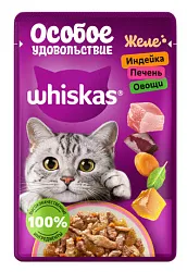 Корм для кошек ВИСКАС Желе индейка печень овощи 75г