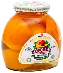Персики ЗОЛОТАЯ ДОЛИНА половинки ст/б 580мл
